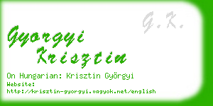 gyorgyi krisztin business card