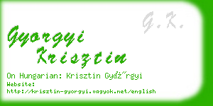 gyorgyi krisztin business card